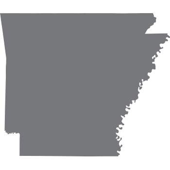 solid grey shape representing the area and borders of Arkansas