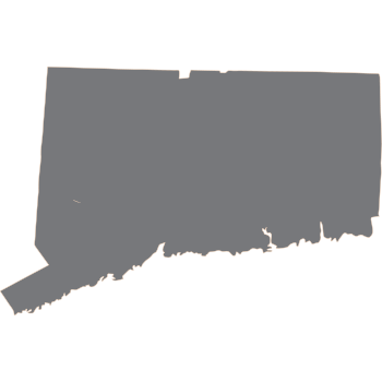 solid grey shape representing the area and borders of Connecticut