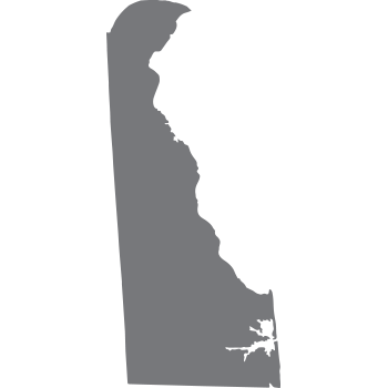 solid grey shape representing the area and borders of Delaware