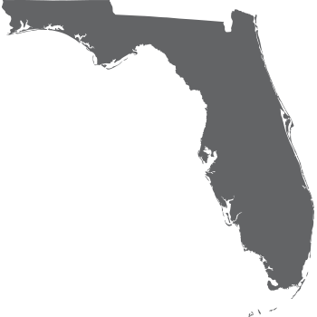 solid grey shape representing the area and borders of Florida