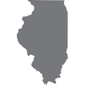 solid grey shape representing the area and borders of Illinois