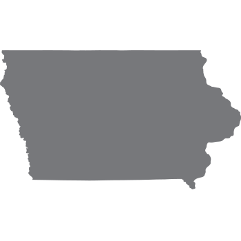 solid grey shape representing the area and borders of Iowa