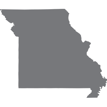 solid grey shape representing the area and borders of Missouri