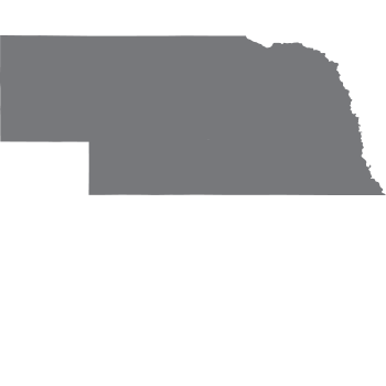 solid grey shape representing the area and borders of Nebraska