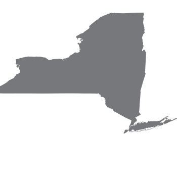 solid grey shape representing the area and borders of New York