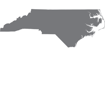 solid grey shape representing the area and borders of North Carolina