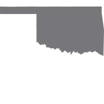 solid grey shape representing the area and borders of Oklahoma