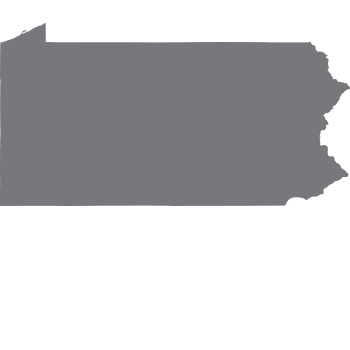 solid grey shape representing the area and borders of Pennsylvania