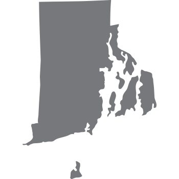 solid grey shape representing the area and borders of Rhode Island