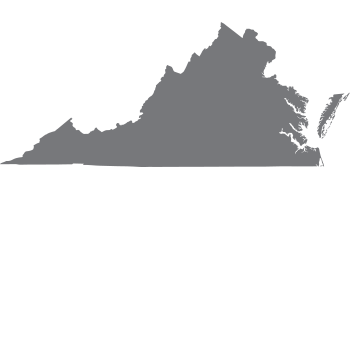 solid grey shape representing the area and borders of Virginia