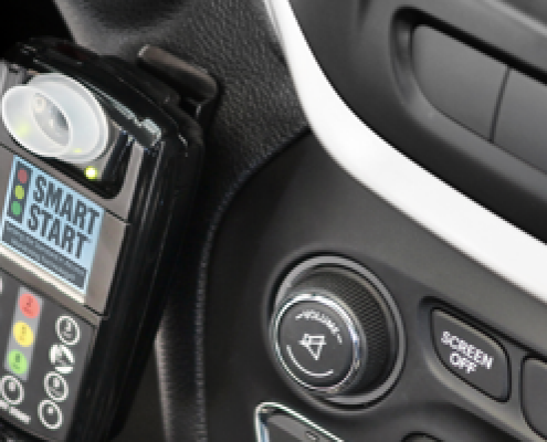 Smart Start Ignition Interlock Device mounted on car dashboard