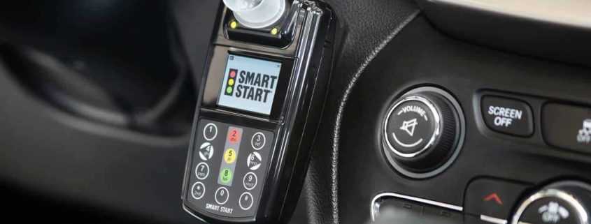 Smart Start Ignition Interlock Device on car dashboard