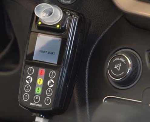 Smart Start Ignition Interlock Device on car dashboard