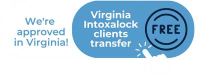 graphic with finger pointing to click a button with text: We're approved in Virginia! Virginia Intoxalock clients transfer FREE!