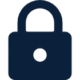 A navy blue locked lock icon