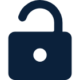 A navy unlocked lock icon